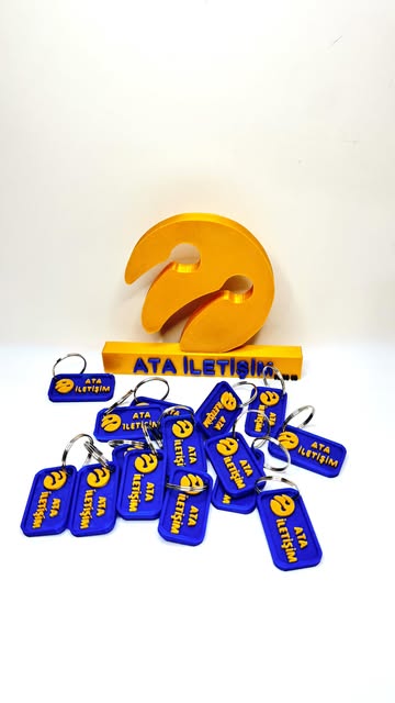 Ata İletişim için üretilen logolu anahtarlıklar